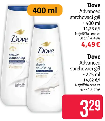 Dove Advanced sprchovací gél