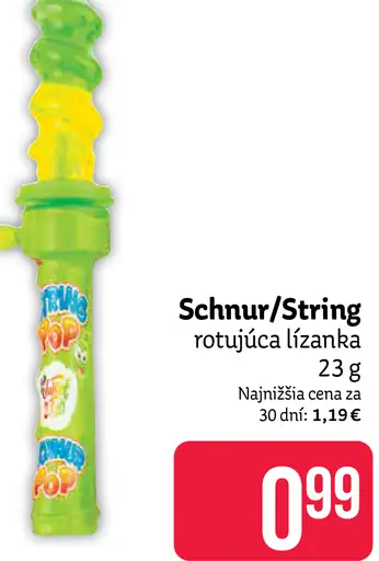 Schnur/String rotujúca lízanka