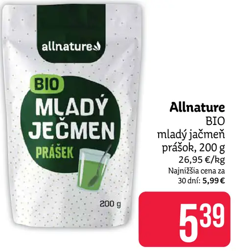 BIO mladý jačmeň prášok