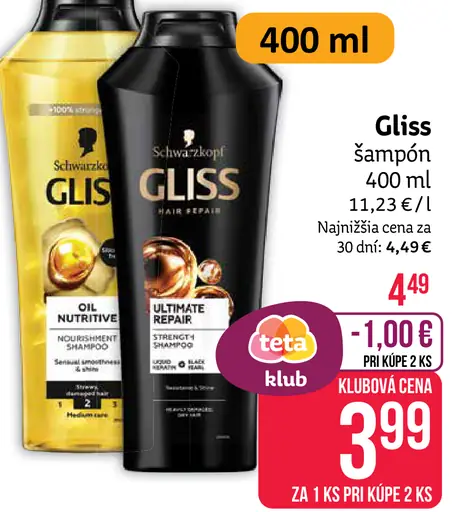 Šampón Gliss Oil Nutritive