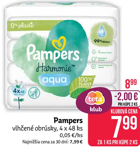 Pampers vlhčené obrúsky