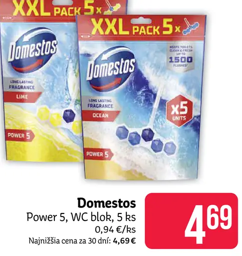 Domestos Power 5, WC blob, 5 ks