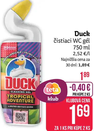 Duck čistiaci WC gél