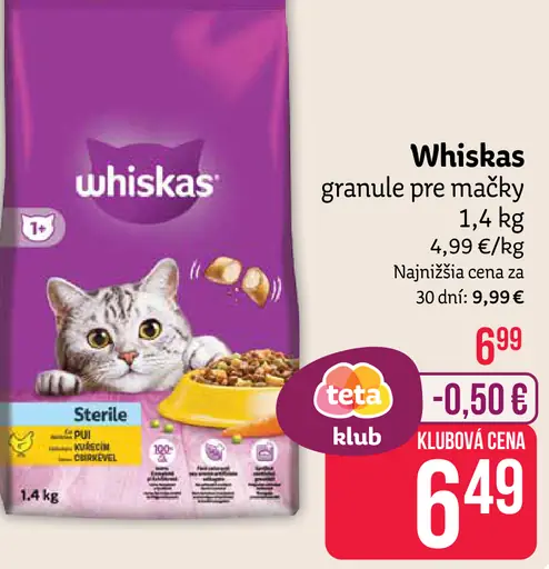 Whiskas granule pre mačky