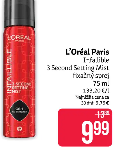 L'Oréal Paris Infallible 3 Second Setting Mist