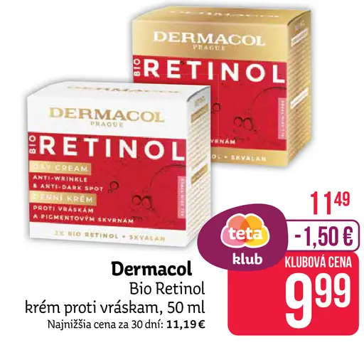 Dermacol Bio Retinol krém proti vráskam