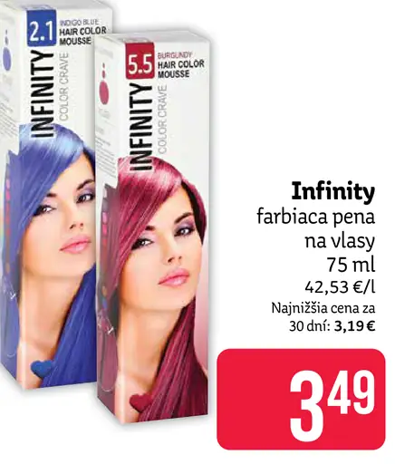 Infinity farbiaca pena na vlasy