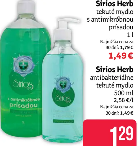 SIRIOS Herb tekuté mydlo s antimikróbnou prísadou