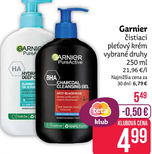 Garnier čistiaci pleťový krém vybrané druhy