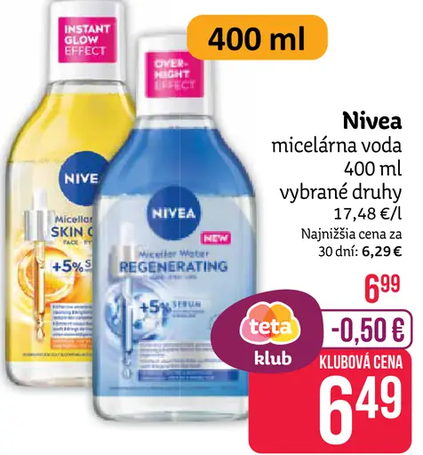 Nivea micelárna voda Skin