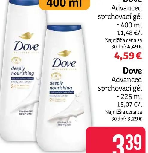 Dove Advanced sprchový gél