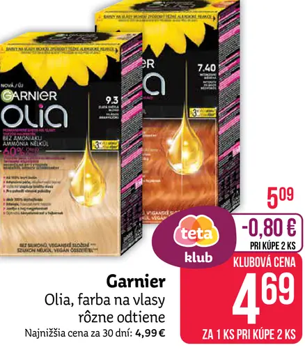 Garnier Olia, farba na vlasy rôzne odtiene