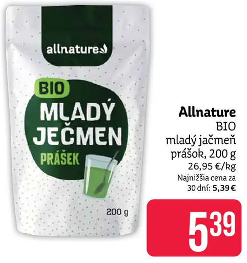 BIO mladý jačmeň prášok