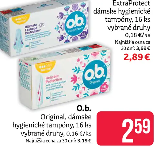 Original dámske hygienické tampóny