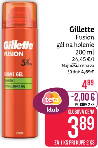 Gilette Fusion gél na holenie