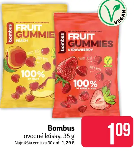 Bombus ovocné kúsky