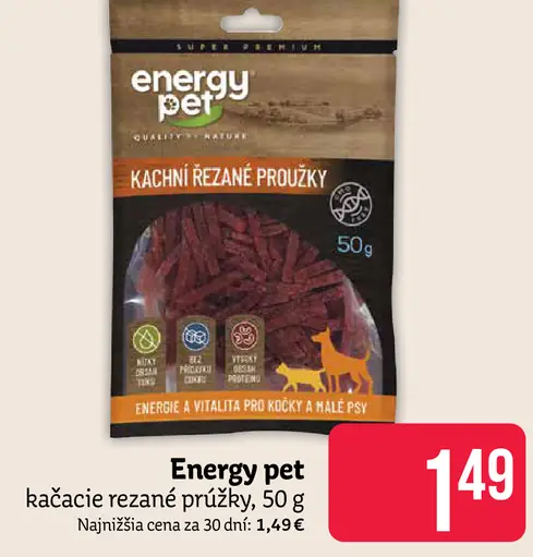 Energy Pet kačacie rezané prúžky