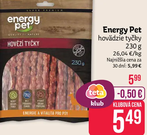 Energy Pet hovädzie tyčinky