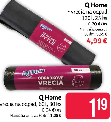 Q Home vrecia na odpad