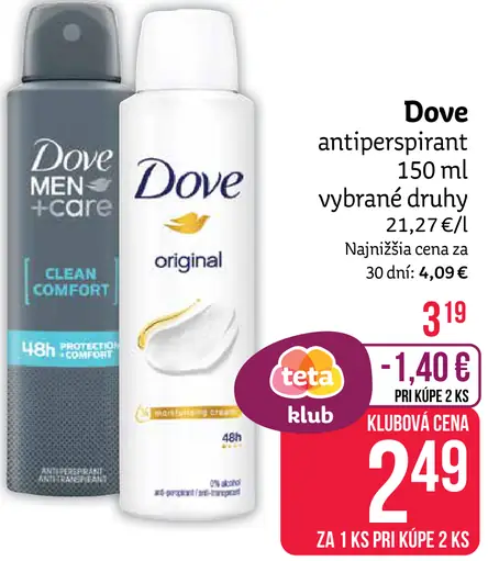 Dove antiperspirant
