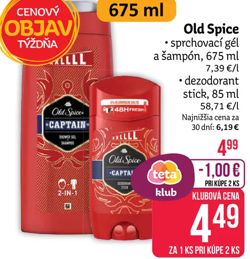 Old Spice sprchovací gél a šampón, dezodorant stick