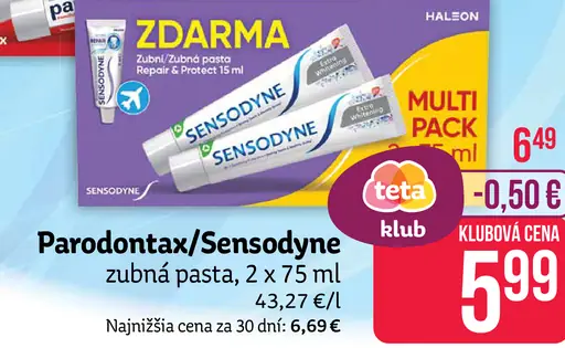 Sensodyne zubná pasta