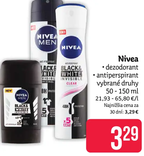 Nivea dezodorant/antiperspirant rôzne druhy
