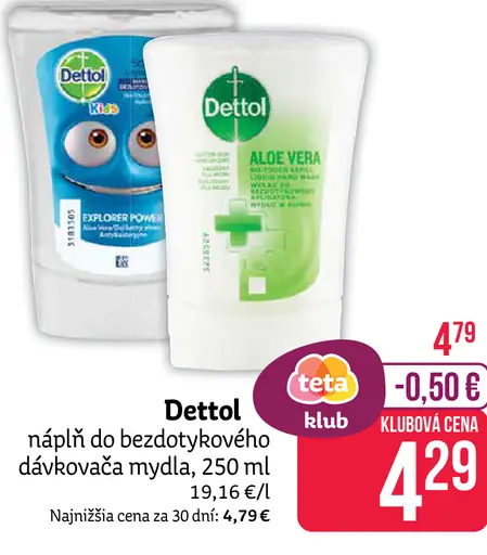 Dettol Tekuté mydlo náplň do bezdotykového dávkovača