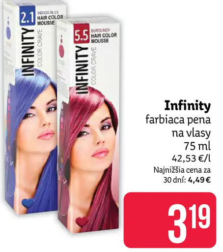 Infinity farbiaca pena na vlasy