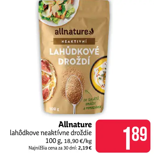 Allnature Lahôdkové neaktívne droždie