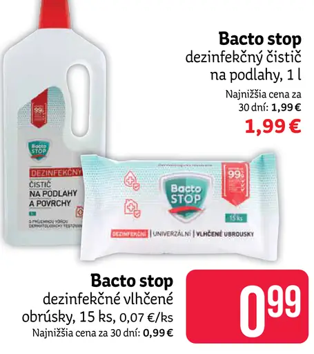 Bacto stop dezinfekčné vlhčené obrúsky