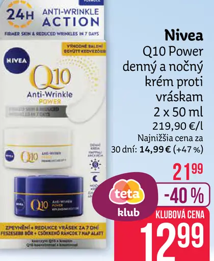 Nivea Q10 Power Denný a nočný krém proti vráskam 2 x
