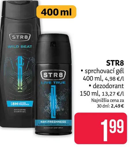 STR8 sprchovací gél a deodorant