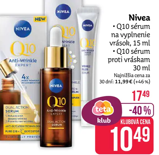 Nivea Q10 sérum na vyplnenie vrások