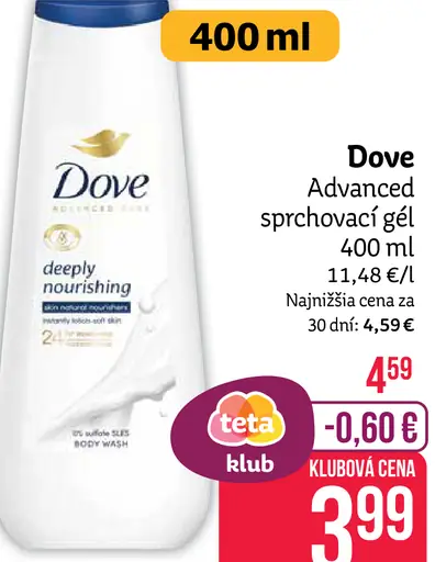 Dove Advanced sprchovací gél