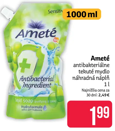 Ameté antibakteriálne tekuté mydlo