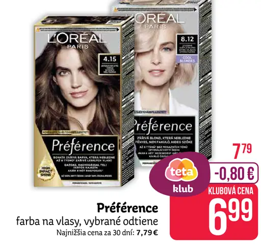 L'Oreal Préférence farba na vlasy
