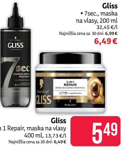Gliss 7 Sec maska na vlasy
