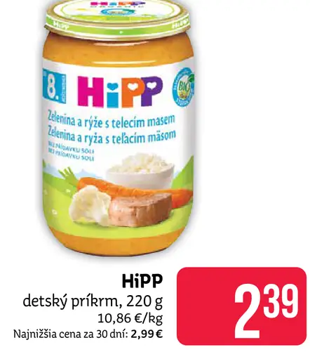 HiPP detský príkrm zelenina a ryža s teľacím mäsom