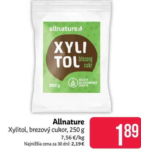 Allnature Xylitol brezový cukor