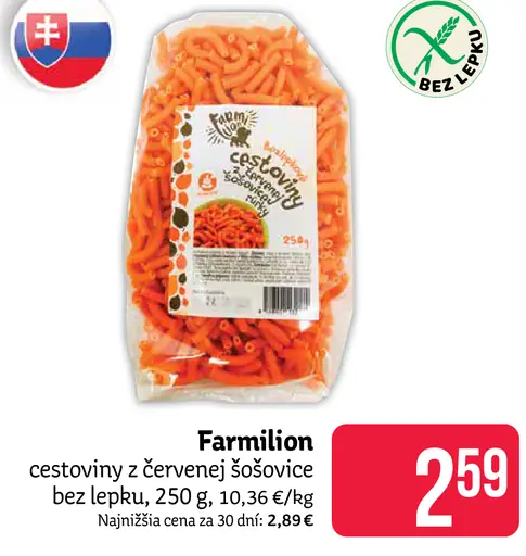 Farmilion cestoviny z červenej šošovice