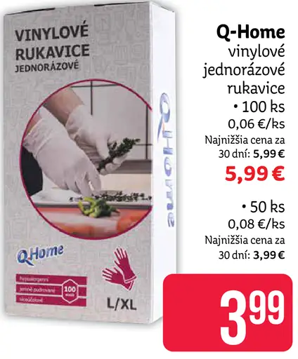 Q-Home vinylové jednorazové rukavice