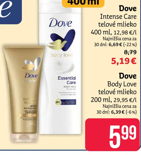 Dove Intense Care telové mlieko