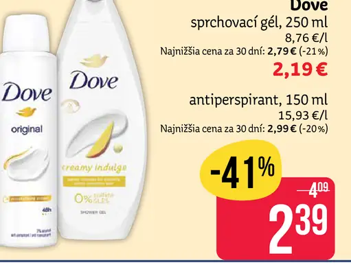 Dove sprchovací gél dámsky pánsky