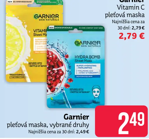 Garnier Vitamin C pleťová maska