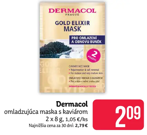 Dermacol Gold Elixir Mask omladzujúca maska s kaviárom