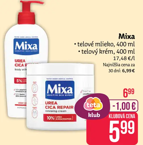 Mixa telové mlieko, 400 ml - telový krém