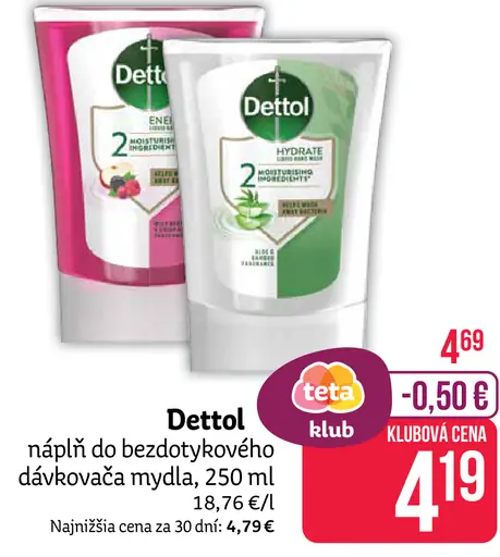 Dettol Tekuté mydlo náplň do bezdotykového dávkovača