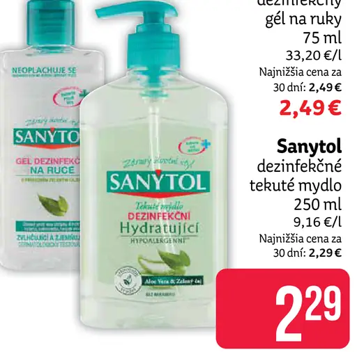 Sanitol dezinfekčný gél na ruky