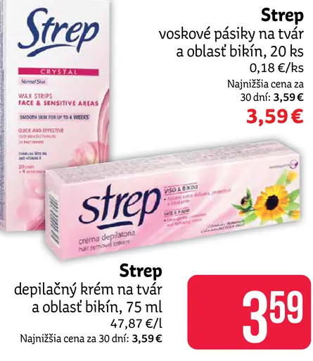 Strep Depilačný krém tvár a oblasť bikín